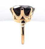 14k Yellow Gold Ring with a Huge 27 Carat Round Genuine Natural Garnet (#J6557)