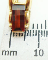 14k Gold Specialty Barrel Cut Genuine Natural Garnet Bracelet (#J2569)