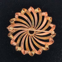 14k Rose and Yellow Gold Retro Genuine Natural Garnet Pinwheel Pin (#J5947)