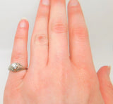 18k White Gold Genuine Natural Diamond Filigree Ring .45ct European (#J779)