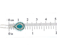14k White Gold Brazilian Paraiba Tourmaline and Diamond Pendant w/ Report #J6912