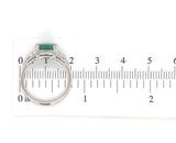 18k White Gold 2.27 Carat Genuine Natural Emerald Diamond Ring Size 6.5 (#J7010)