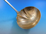 Bright-Cut by Faber and Son Sterling Silver Soup Ladle Gold Washed 12 1/2"