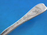 Lap Over Edge Acid Etched by Tiffany Sterling Fish Fork Bird and Flowers 6 1/2"