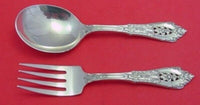 Rose Point by Wallace Sterling Silver Baby Set 2pc Original 4 1/2" Infant