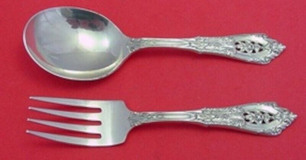 Rose Point by Wallace Sterling Silver Baby Set 2pc Original 4 1/2" Infant