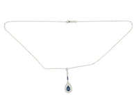 18k White Gold 1.30ct Genuine Natural Sapphire and Diamond Pendant (#4813)