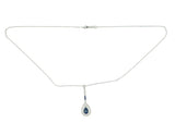 18k White Gold 1.30ct Genuine Natural Sapphire and Diamond Pendant (#4813)