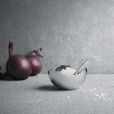 Bloom by Georg Jensen Stainless Steel Salt Cellar with Spoon - Vtg NOS