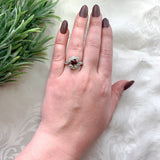 Edwardian Platinum 1.29ct Red Spinel and 1.75ct TW Mine Cut Diamond Ring #J7151