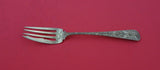 Antique Engraved By JE Caldwell Sterling Silver Salad Fork BC w/ foliage 6 3/4"