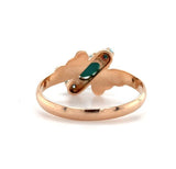 10k Rose Gold 3 Stone Genuine Natural Turquoise Ring Size 5.5 Jewelry (#J6359)