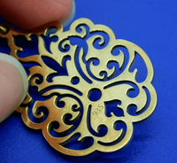 935 Sterling Vermeil Laser Cut Pendant (#J4411)