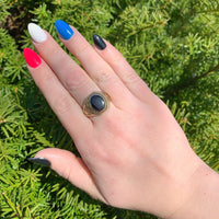 10k Gold Men's Class Ring c.1940s w/ Genuine Natural Black Onyx Size 10.5 #J6631