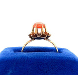 10k Yellow Gold Victorian Genuine Natural Coral Ring (#J5559)