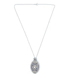 Platinum 2 Carat Diamond and Lab-Created Sapphire Deco Pendant Necklace (#J6378)