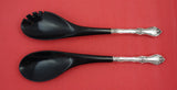 Royal Rose by Wallace Sterling Silver Salad Serving Set w/black nylon 12"