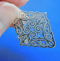 935 Argentium Sterling Diamond Shaped Pendant (#J4413)