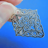 935 Argentium Sterling Diamond Shaped Pendant (#J4413)