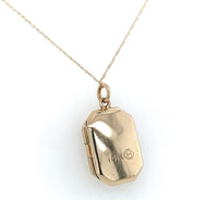 14k Yellow Gold Rectangular Locket with Engraved Floral Design (#J6435)