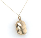 14k Yellow Gold Rectangular Locket with Engraved Floral Design (#J6435)