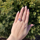 10k Yellow Gold 4.35ct Lavender Genuine Natural Chalcedony Ring Size 7 (#J7116)