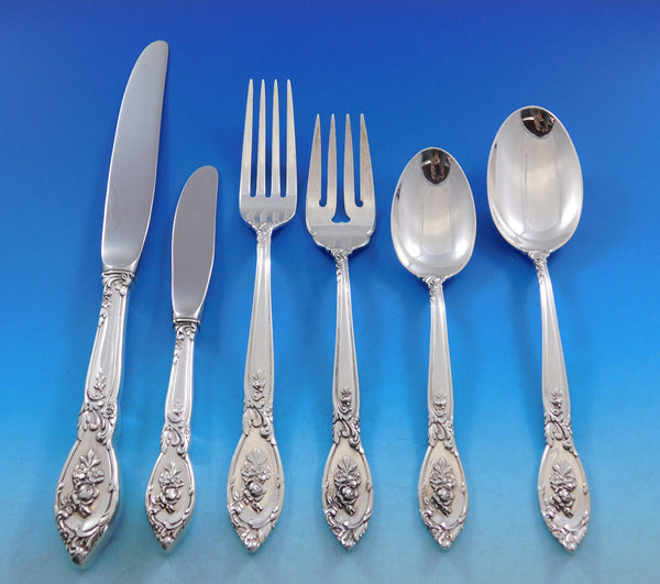 Rose Elegance by Lunt Sterling Silver Flatware Set for 8 Service 51 pieces