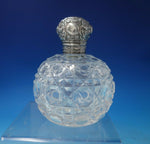 J.G. and S. English Sterling Silver Dresser Jar with Cut Crystal 5 1/2" (#5908)