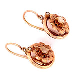10k Rose Gold Victorian Mother of Pearl Flower Earrings Jewelry (#J4909)