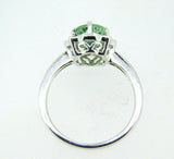 18k White Gold Sea Green Genuine Natural Tourmaline and Diamond Ring (#J5043)