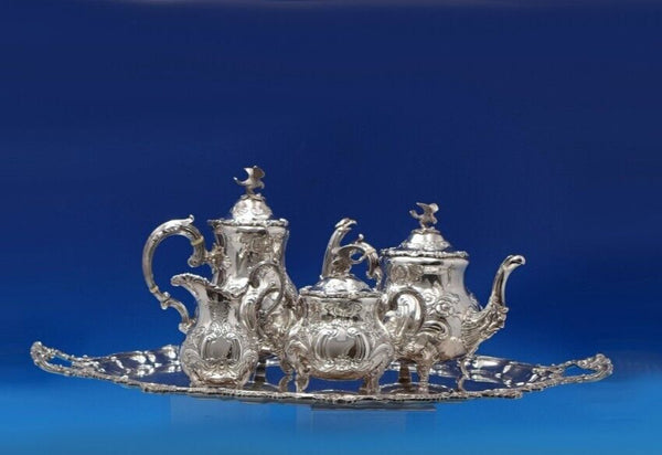 Robert and Belk English Estate Sterling Silver Tea Set 5pc Sheffield (#7372)