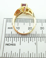 14k Gold 1.84ct Raspberry Genuine Natural Sapphire and Diamond Ring (#J507)