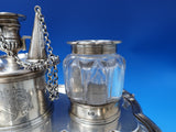 English Georgian Sterling Silver Inkwell on Tray London 1829 Joseph Argell #7315