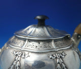 William Eaton English Georgian Sterling Silver Tea Pot with Swags Wood (#5700)