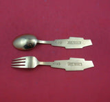 Christmas by A. Michelsen Sterling Silver Fork and Spoon Set 2pc 1962 Vermeil