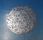 Glass Trivet Plate for Drinking Glass with Sterling Silver Overlay 3" (#5428)
