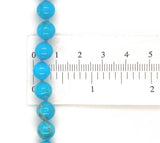 Fine 8mm Ithaca Peak Blue Genuine Turquoise Strand of Beads Necklace (#J7233)
