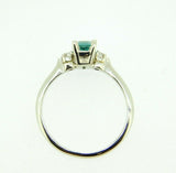 14k Gold .62ct Green Genuine Natural Tourmaline Ring with Diamonds (#J4355)