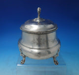 Beaded by Unknown German .800 Silver Tea Caddy Bright-Cut w/ Lion Feet (#6043)