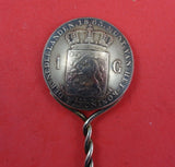 Dutch Coin Silver Demitasse Spoon Bowl with Twisted Handle Dated 1863 4 1/4"