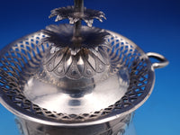 Austrian .813 Silver Sugar Bowl w/ 3-D Leaf and Flower 3 Level Finial (#8442)