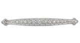 14k and Platinum 1ct TW Art Deco Brooch Bar Pin w/ 15 Genuine Diamonds (#J7612)