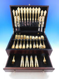 Golden Grande Baroque by Wallace Sterling Silver Flatware Set Dinner 72 pcs Gold