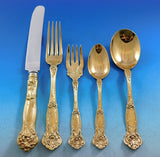 Carnation Gold by Wallace Sterling Silver Flatware Service 12 Set Dinner 60 pcs