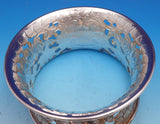 Silver on Copper Bowl with Cobalt Glass Liner 3 1/2" x 7 1/2" (#9231)