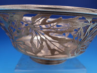 Whiting Sterling Silver Nut Serving Bowl with pierced Maple Leaves #1104 (#8346)