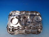 English Georgian Sterling Silver Inkwell on Tray London 1829 Joseph Argell #7315