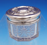 International Sterling Silver and Glass Dresser Jar #C527 1 1/2" x 2" (#9238)