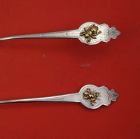 Applied Metals by Gorham Sterling Fish Serving Set 2pc BC Gold Spider Frog