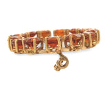 18k Yellow Gold Vibrant Orange Genuine Natural Citrine Circle Pin Brooch #J7295